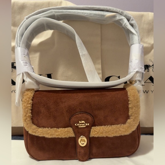 Coach Handbags - Hadley Shoulder Bag in Suede and Shearling